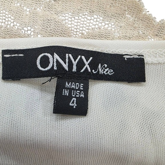 ONYX Nite White Lace Sheath Dress Long Sleeve Formal Event Size 4 - Picture 5 of 16